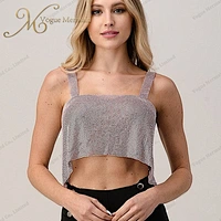 silver rhinestone tank top